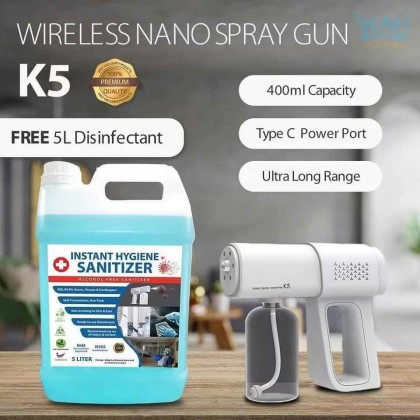 K5 Wireless Nano Spray Gun (FREE 5L Sanitizer)